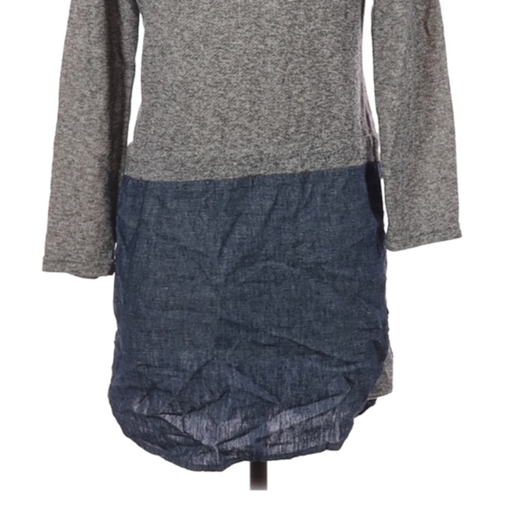 Anthropologie Uncle Frank Shirt Dress Size S Blue Gray Long Sleeve Henley Neck - Picture 8 of 8